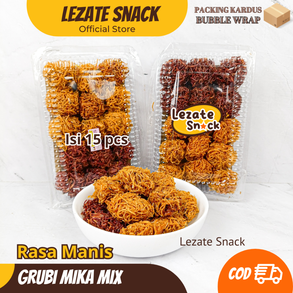 

Grubi Kremes Mika Isi 15 Biji Manis / Kremes Ubi Jalar Gula Merah Manis Lezate Snack