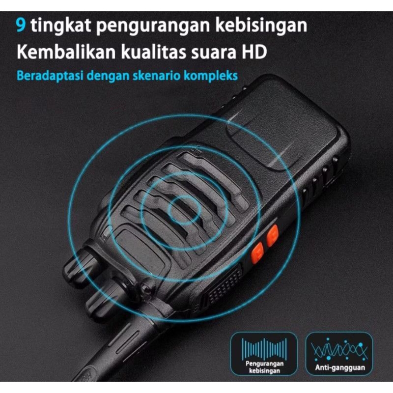 Ht Mini Jarak Jauh 2 Units Walkie Talkie 10km(Max) 2800mAH HT Wlan UHF520MHz Handy Talky Waterproof 