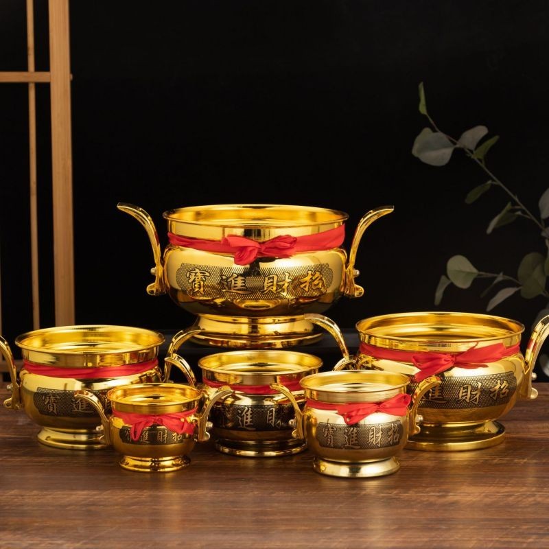 3/4/5inch Tempat Hio Dupa Logam Hiolo Tempat Dupa Emas Tempat Hio Cina Feng Shui Tempat Bakar Dupa