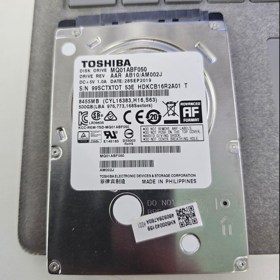 Harddisk Laptop 500GB Toshiba Second