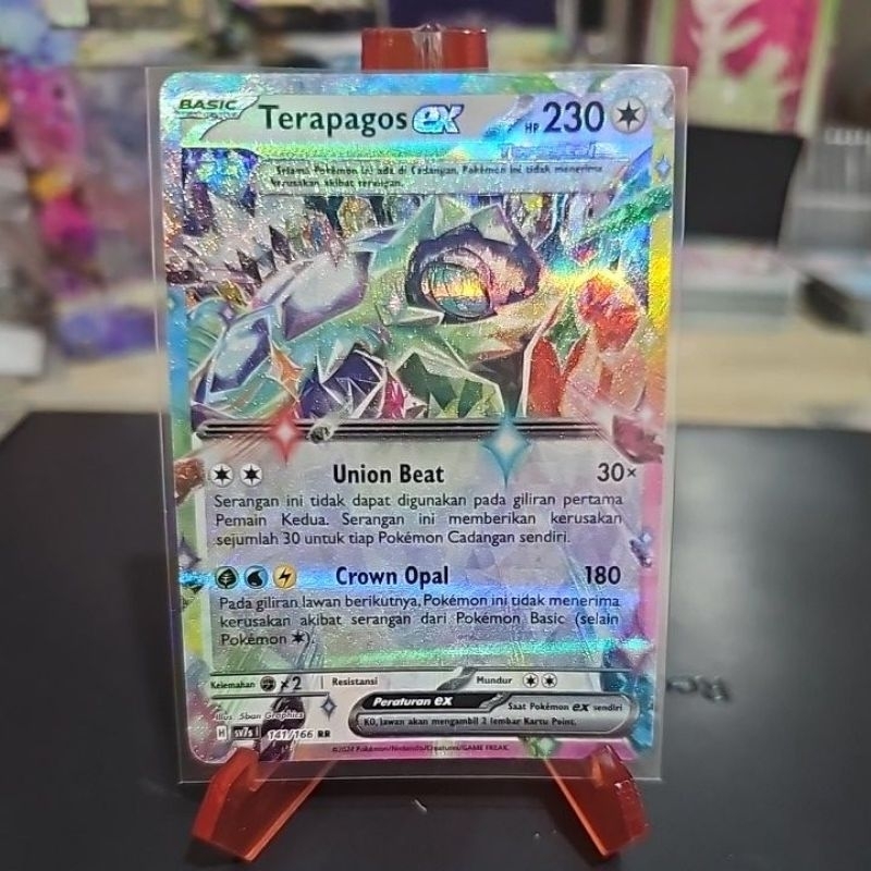 terapagos ex pokemon tcg indonesia rainbow original