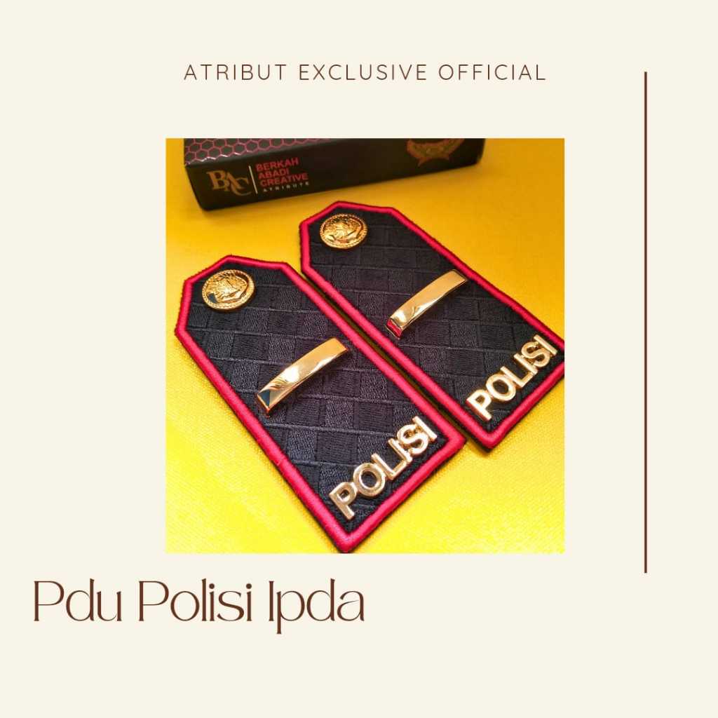 PANGKAT PDU POLISI IPDA/IPTU/AKP LIS MERAH KAIN BORDIR EXCLUSIVE