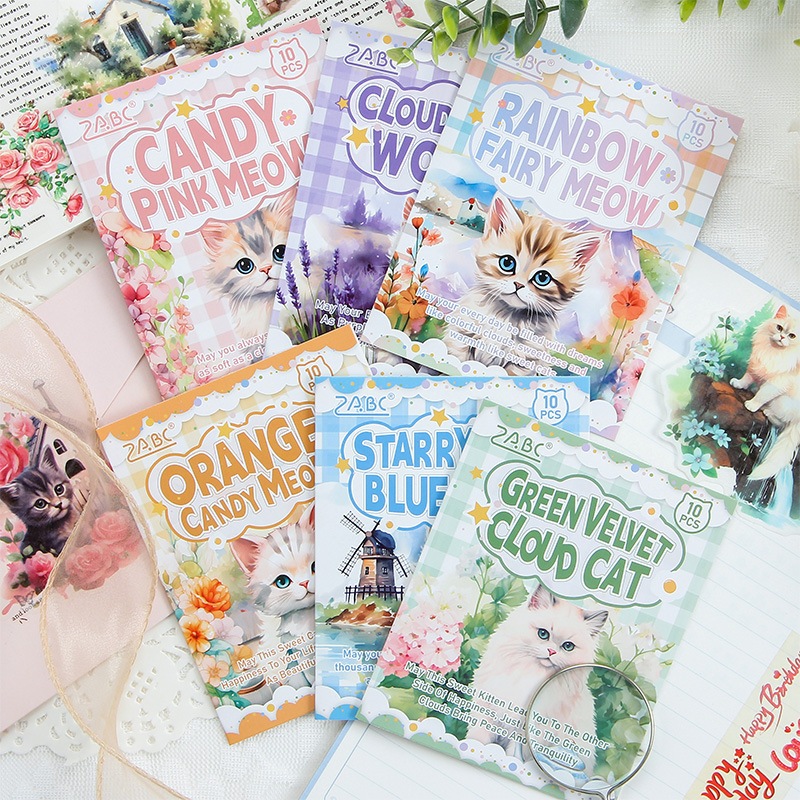 

Stiker Kucing DIY Case HP Cloudy Cat Sticker Stiker Karakter Kucing Japanese Paper Stiker Dekorasi Casing HP Stiker Awan YZ002