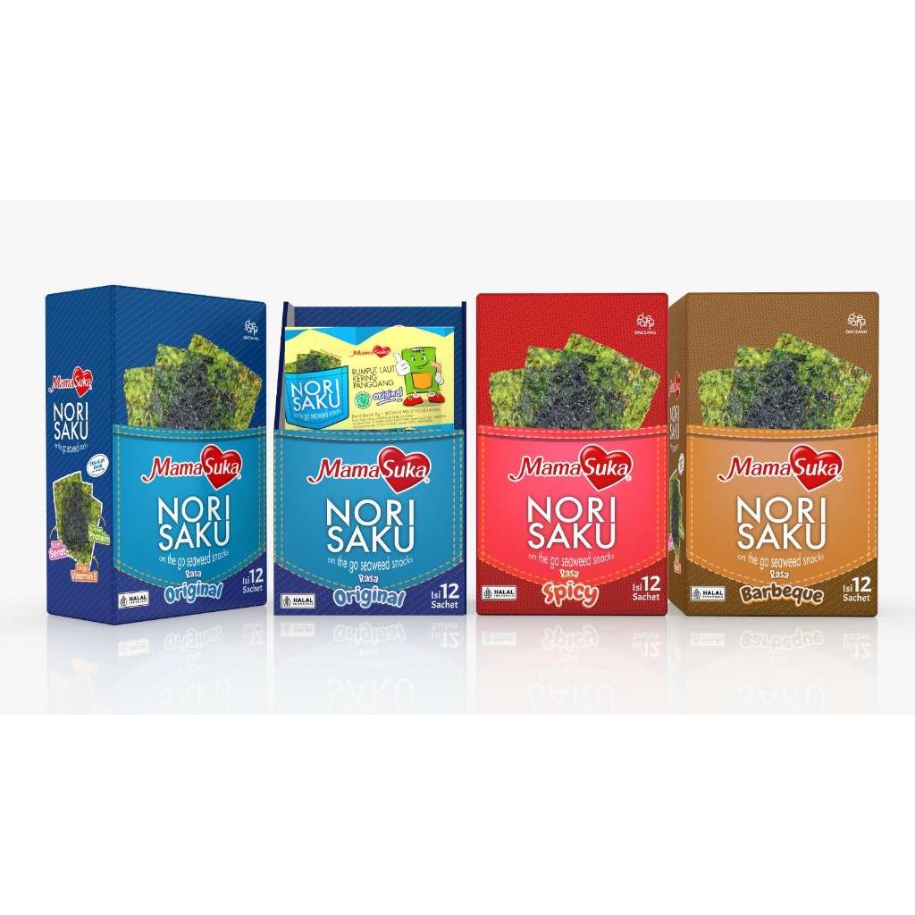 

MamaSuka Nori Saku 2gr isi 12 sachet / box - Rumput Laut Kering Panggang