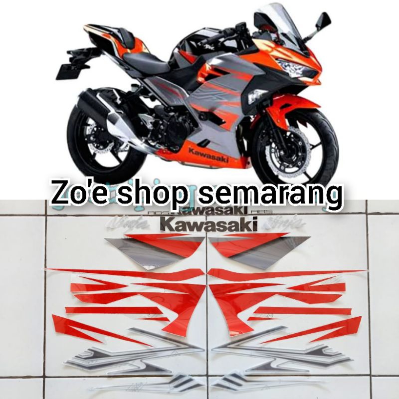 striping ninja 250 fi SE MDP abs 2018 orange abu (bahan transparan glossy)
