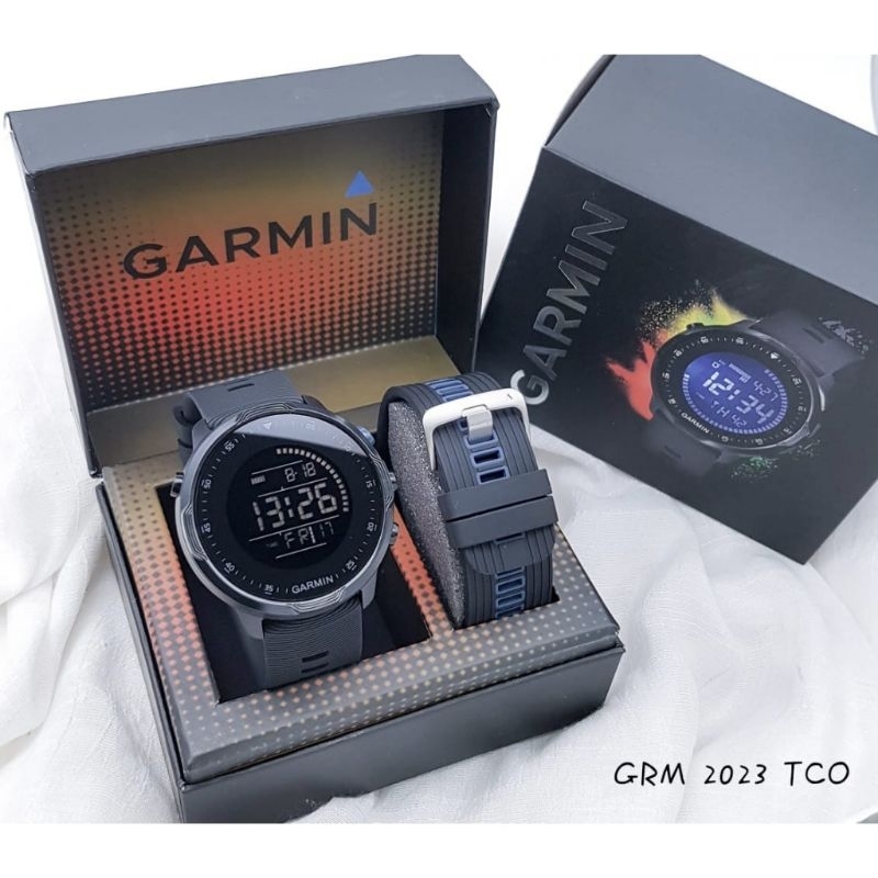 PromoJam Tangan Pria Garmin Running-2230 Digital Tali Rubber Free Tali Rubber Cadangan Tanggal Hari 