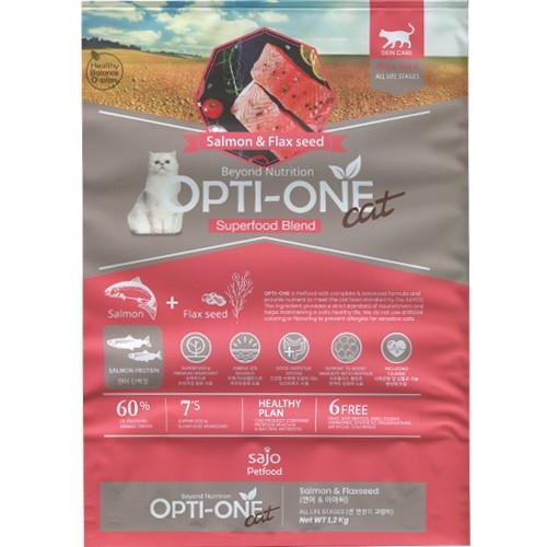 Opti-One Organic Cat Salmon & Flax Seed 1,2kg - Cat Food