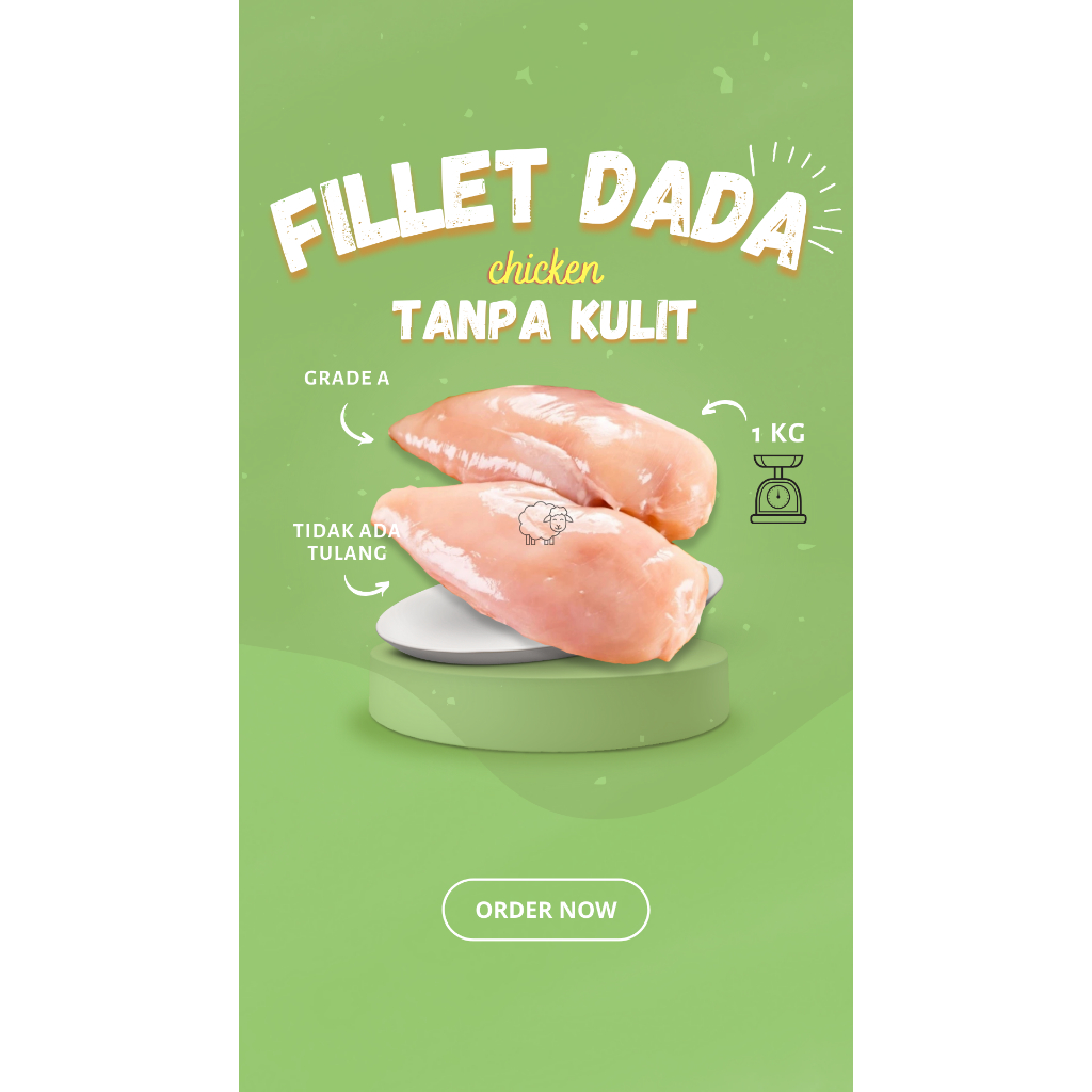 

Ayam Dada Fillet 1kg Tanpa kulit, Tanpa tulang GRADE A, Daging Batam Frozen Mart