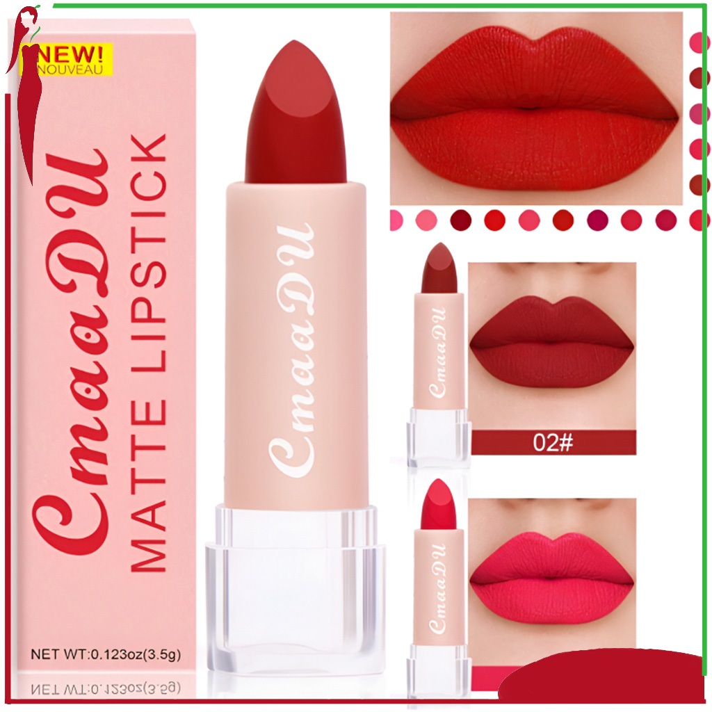 CMAADU Matte Lipstik 15 Color Lip Stick Waterproof and Durable Original XX021
