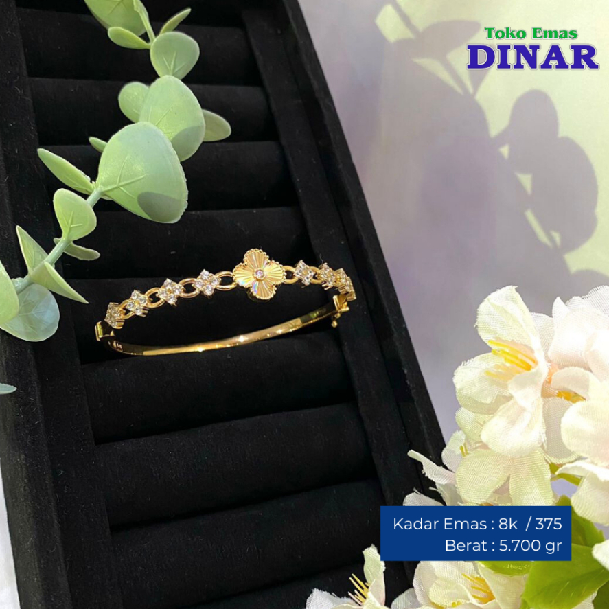 GELANG OVAL BATU AD MODEL SLEP - EMAS MUDA - KADAR 8K 375