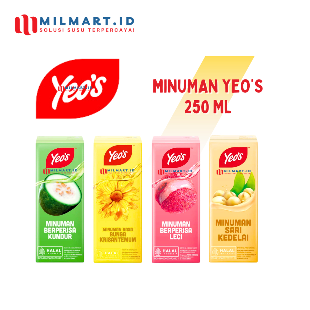 

YEO'S MINUMAN KOTAK 250ML RASA BUGA KRISANTEMUM KUNDUR LECI SARI KEDELAI YEOS TEH BUNGA SOYA