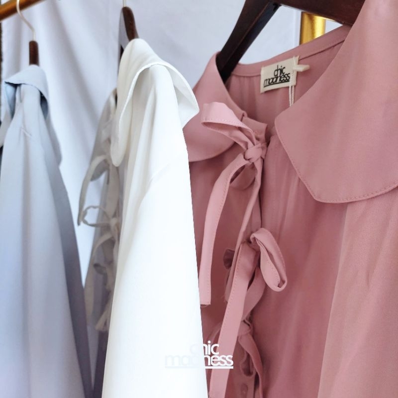 CHIC MADNESS - BRIANNA SHIRT / RIBBON SHIRT / KEMEJA WANITA LENGAN PANJANG