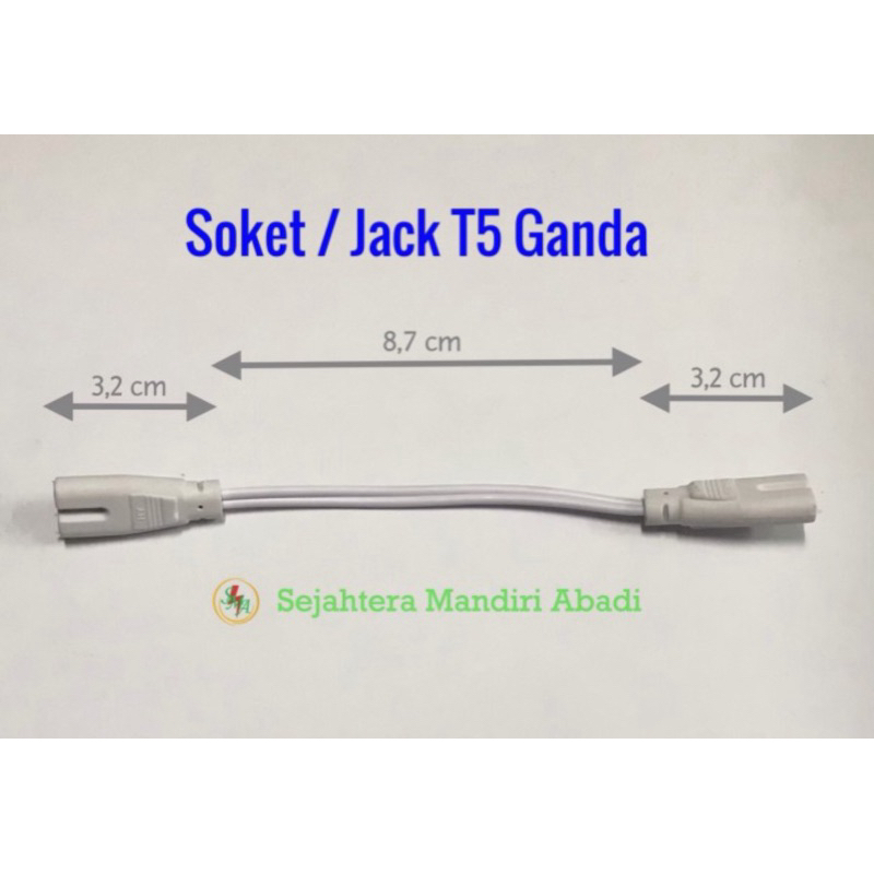 Soket T5 Jack T5 Colokan T5 Sambungan T5 LED TL5 Ganda Double