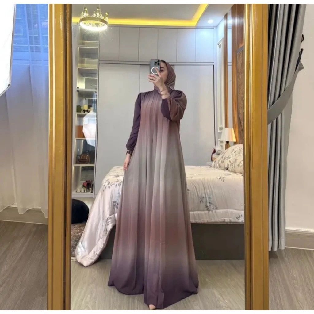 NAYYARA - Gamis set hijab ceruti dress lebaran terbaru kekinian // GAMIS VIONA AULIA SET HIJAB