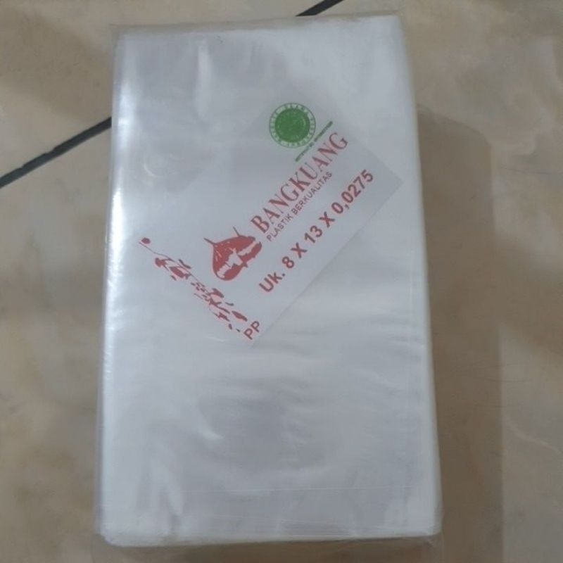 Plastik PP/plastik kaca uk 8x13 merek bangkuang