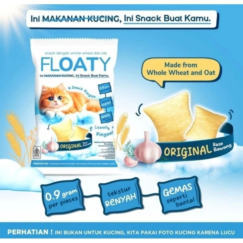 

FLOATY Snack Cemilan Seru Kriuk Floaty 60gr - SNACKKULAKU