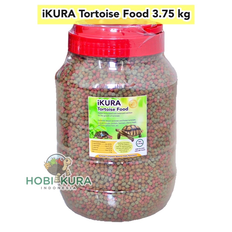 iKURA Tortoise Food 3.75 kg / Pelet Kura Makanan Kura Darat Sulcata Pardalis Cherry Head