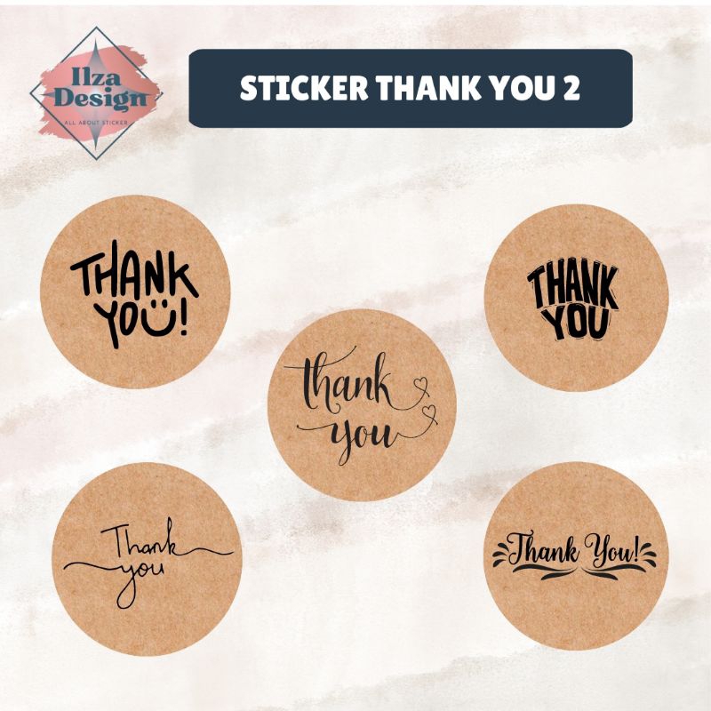 

STICKER TAHNK YOU 100PCS / STICKER TERIMA KASIH / STICKER TERIMAKASI COKELAT