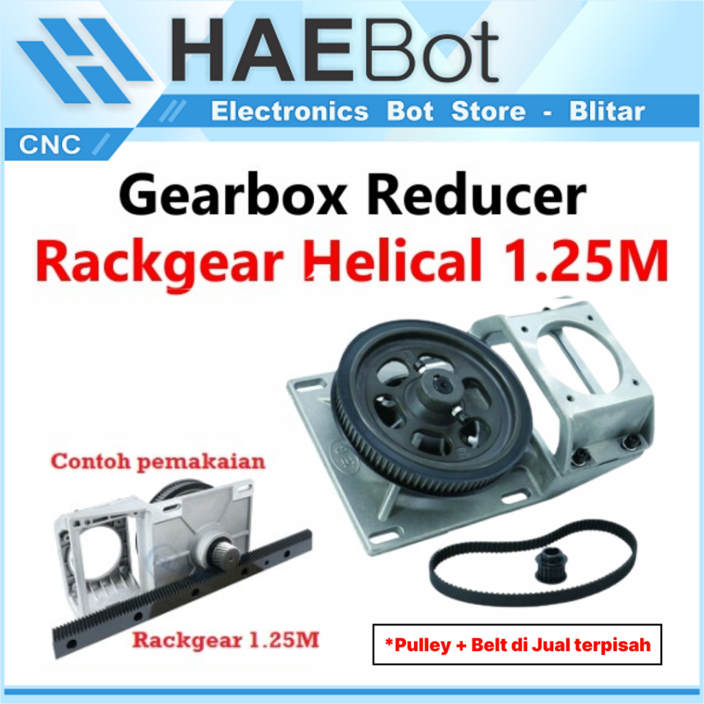 [HAEBOT] Gearbox Nema 34 Rackgear Helical 1.25M Reducer Box CNC Router Plasma Spur Pinion Transmisi 