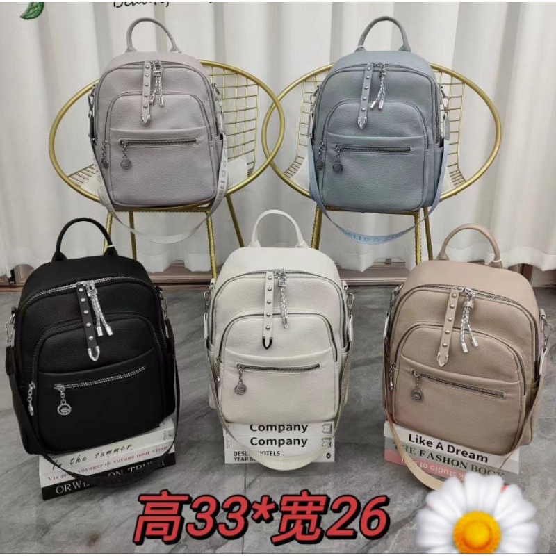 Tas ransel wanita import tas ransel fashion wanita backpack cewek multifungsi kulit putih import kek