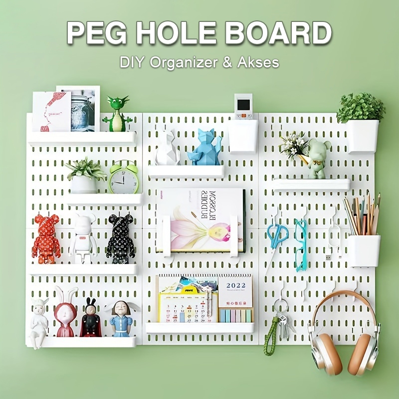 Peg Hole Board Premium Dinding / Papan Rak Dekorasi Rumah Dinding / Papan Rak Dekorasi Gantungan Per