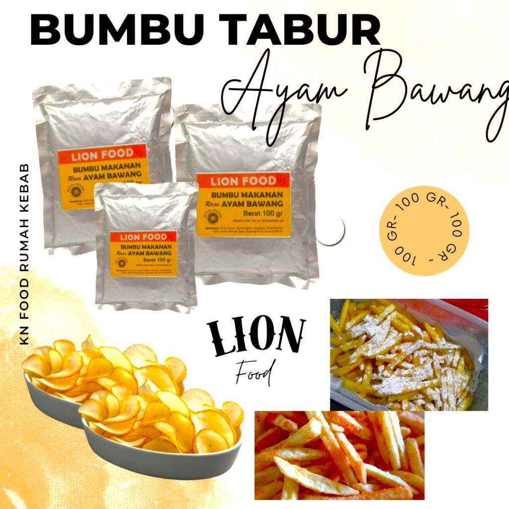 

Lion Food Bumbu Tabur ALA SHIHLIN RASA AYAM BAWANG Kemasan 100 GRAM