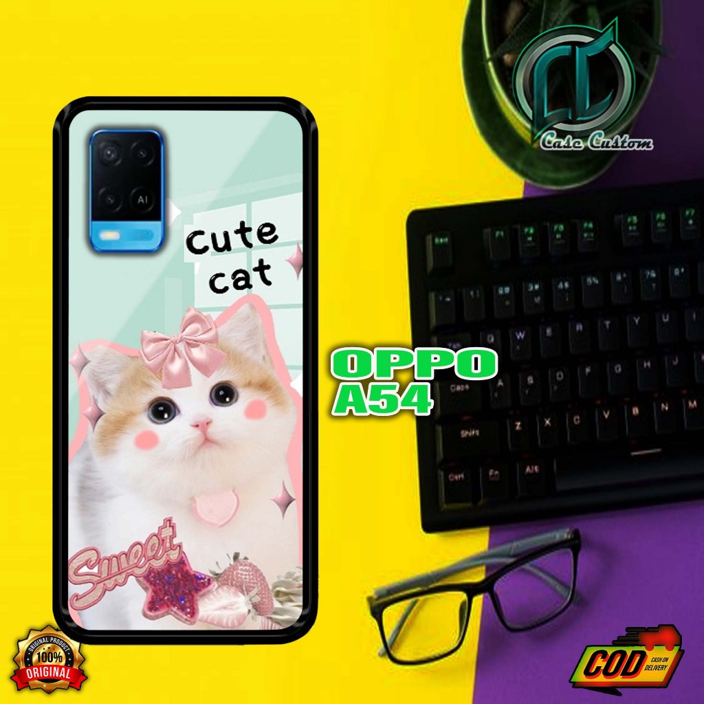 Case Oppo A54 -Terbaru Fashion Case - [ Gambar CUTECAT ] Motif Aesthetic Casing Hp Case Murah Hardca