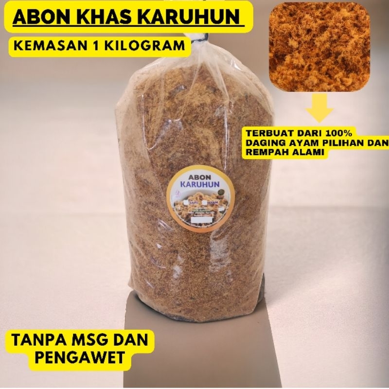 

Kemasan 1KG Abon Ayam Karuhun Murni Daging Tanpa Tambahan