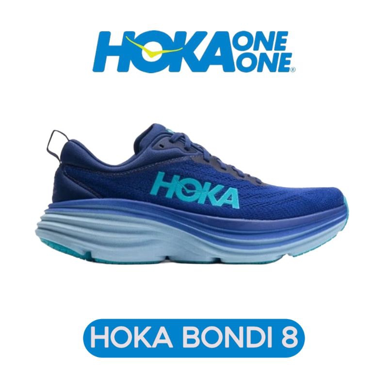 Sepatu Lari Hoka Bondi 8 Mens Road Running Shoes - Evening Sky