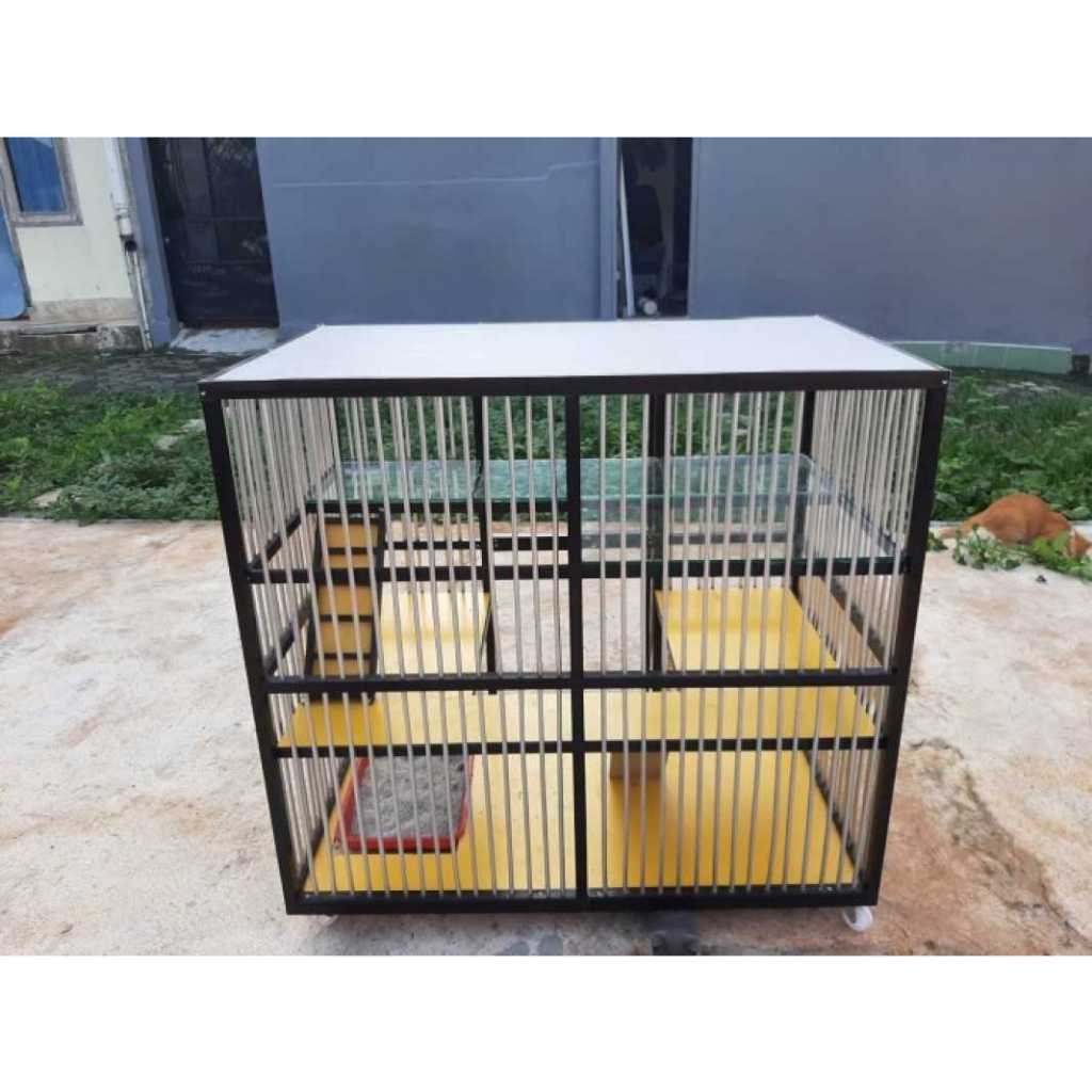 Kandang Kucing Jumbo / Rumah Kucing / Kandang kucing Kaca / Kandang aluminium