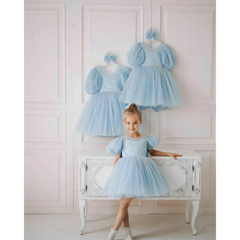 Gaun anak full payet mutiara | baju pesta anak | dress anak pesta