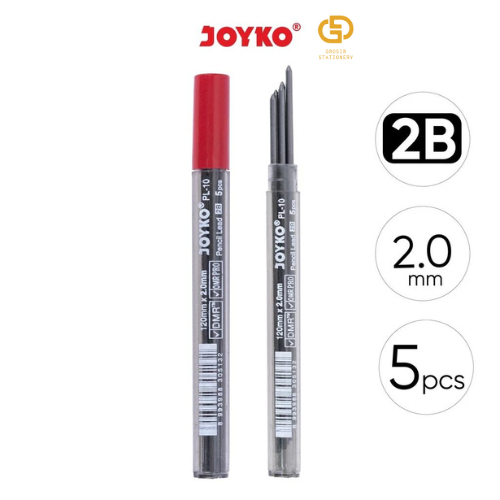 

(1 TUBE / 5 PCS) Pencil Lead Isi Pensil Mekanik Joyko PL-10 2B 2.0 mm