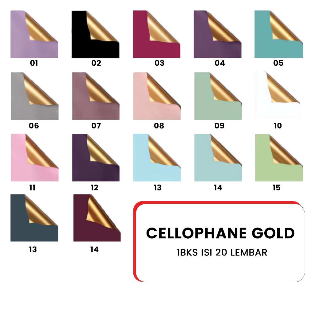 

2 Lembar Kes Buket Bunga Warna Emas Kes Cellophane Emas Flower Wrapg Paper Gold Cellophane Gold