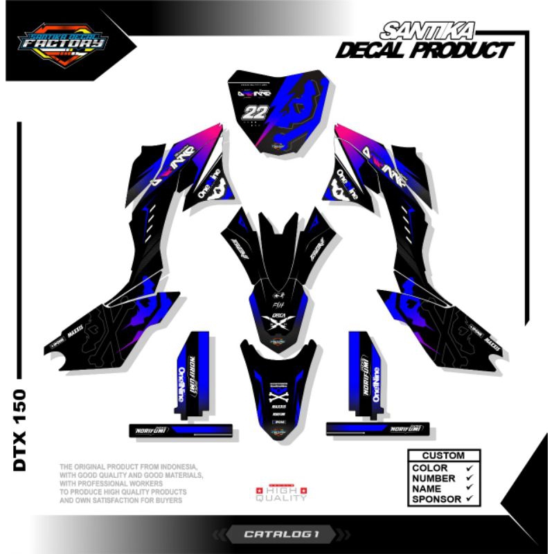 STIKER DECAL MOTOR KLX D-TRACKER NEW DESAIN KLX BF/DTX/GORDONS/CRF/WR/KTM FULL BODY