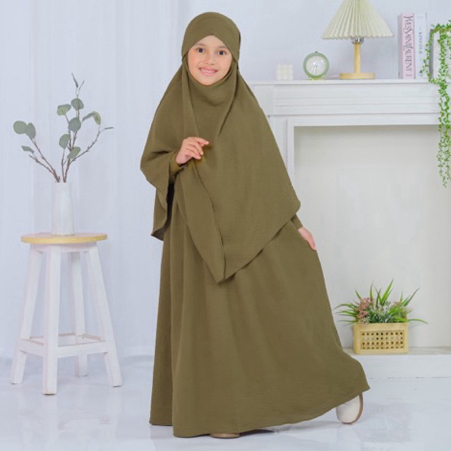 Ummi - Baju Muslim Syari Anak Perempuan Set Cadar Usia 3 sampai 11 tahun