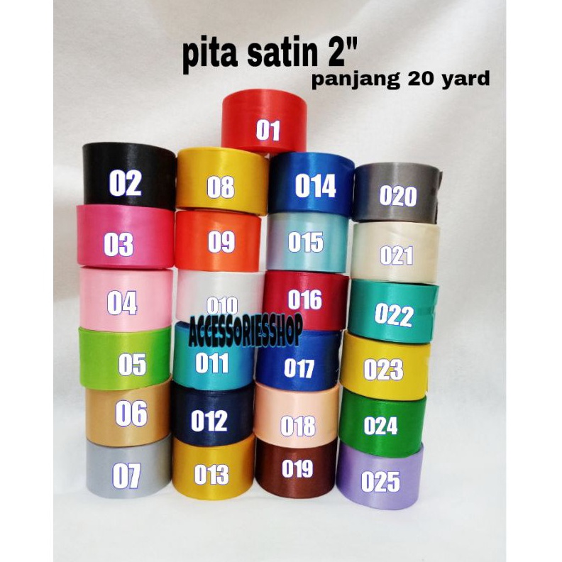 

Pita satin 2 INCH 5cm panjang 2yard1Roll