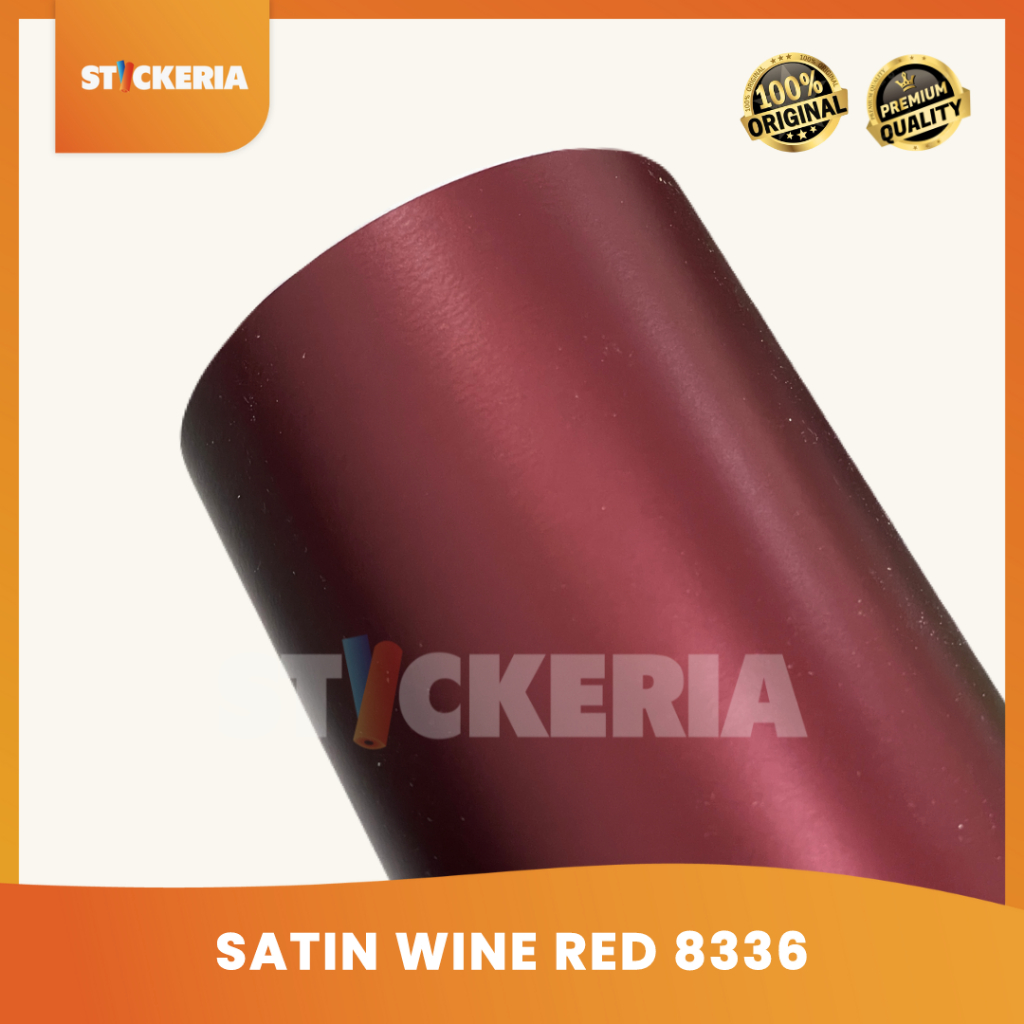 Skotlet Merah Tua Metalik Chrome Lebar 50cm / Sticker Satin Wine Red 8336 / Stiker Scotlite Candy Me