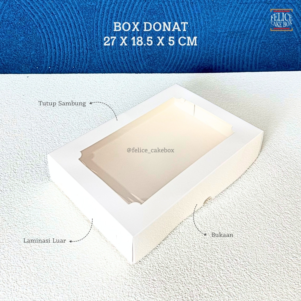 

BOX DONAT IVORY 27X18,5X5 CM isi 10 pcs / DUS DONAT / KEMASAN DONAT ISI 6 / DUS DONAT IVORY / BOX