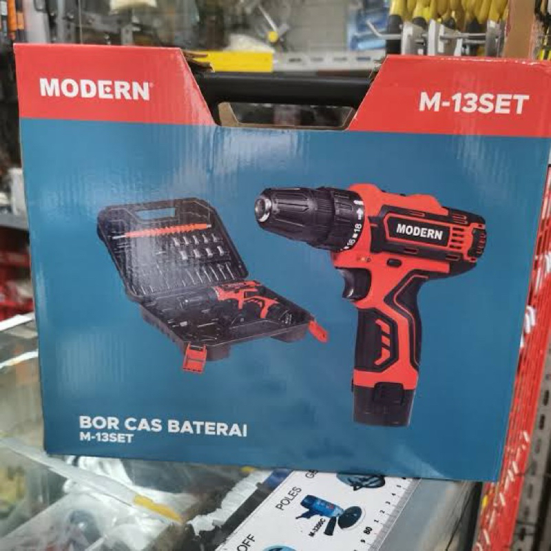 Bor Cas Modern M13 MODERN M-13 Mesin Bor Cordless Drill Tangan Baterai Impact Beton M13