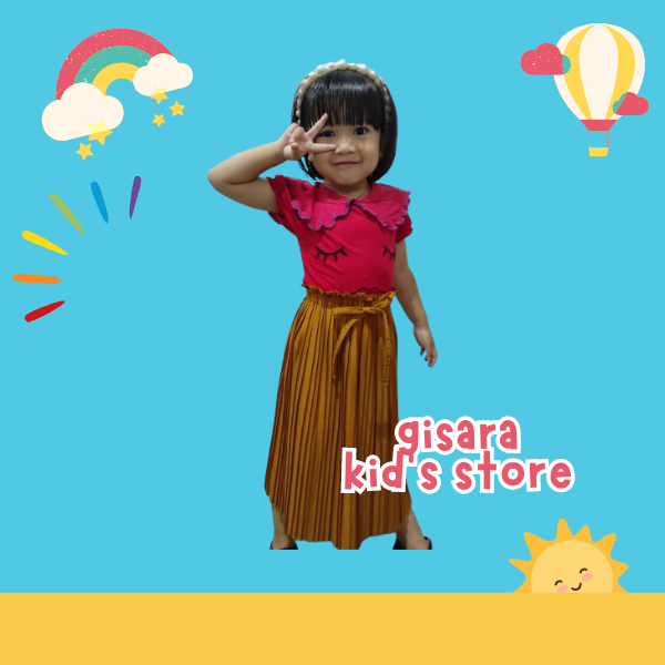 Rok Plisket Premium 2-8 Tahun Rok Anak Perempuan Rok Panjang Korean Style Bawahan Anak Perempuan