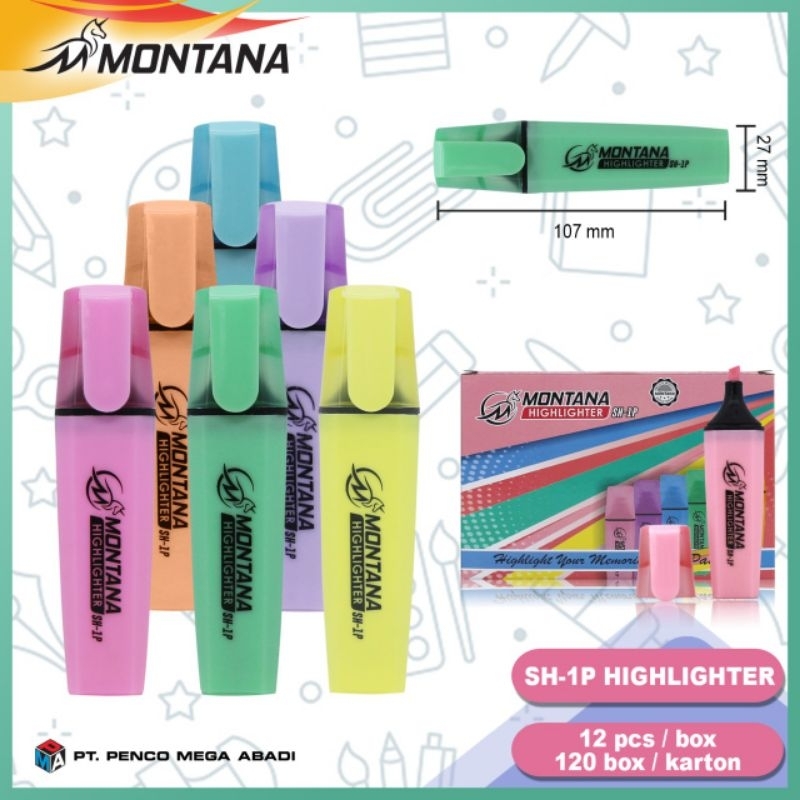 

( 12 pcs ) STABILO HIGHLIGHTER MONTANA SH- 1P