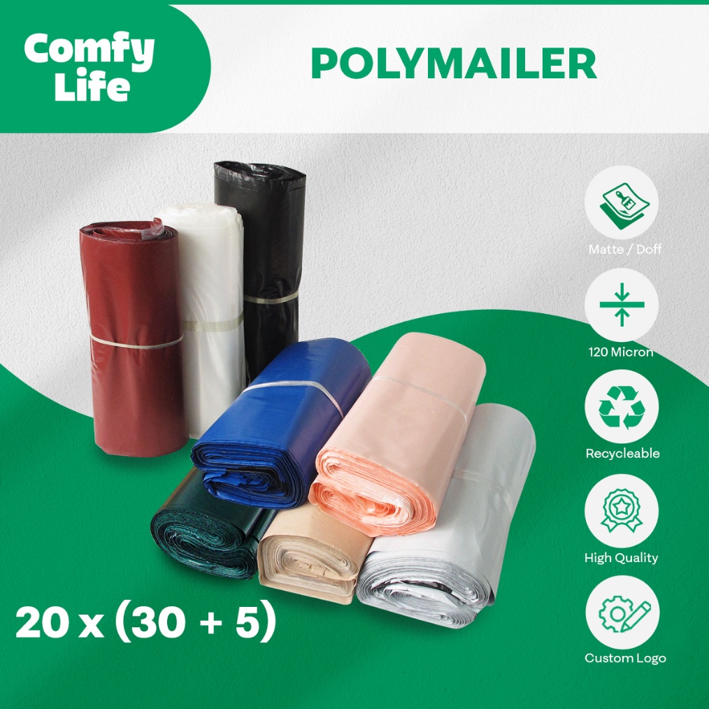 

2 x 3cm Polymailer Polybag Kantong Amplop Plastik Packing Isi 1