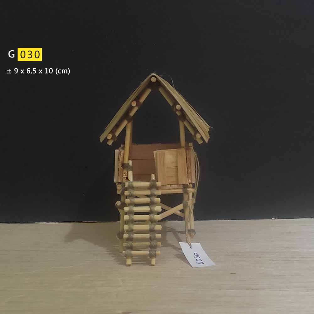 [ G030 ] Miniatur Ornamen Menara Pandang  / saung / gubuk / rumah kayu bambu untuk aksesoris diorama