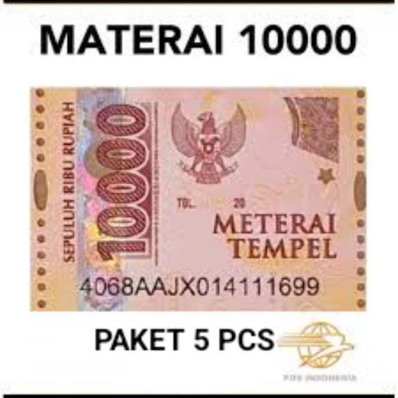 

Materai 10000 Paket 5 pcs