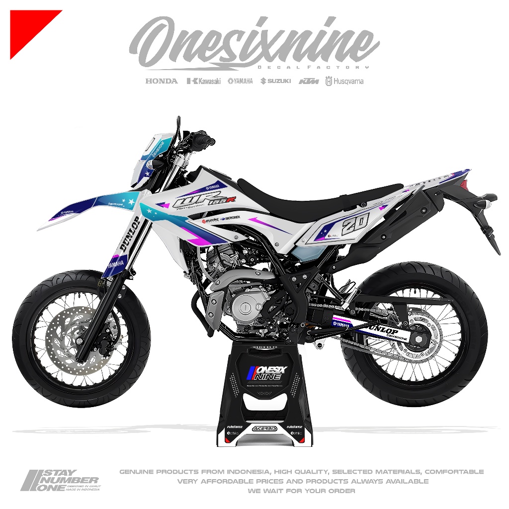 Decal Yamaha Wr 155 White Simple - Decal Custom Yamaha Wr 155 Super Premium