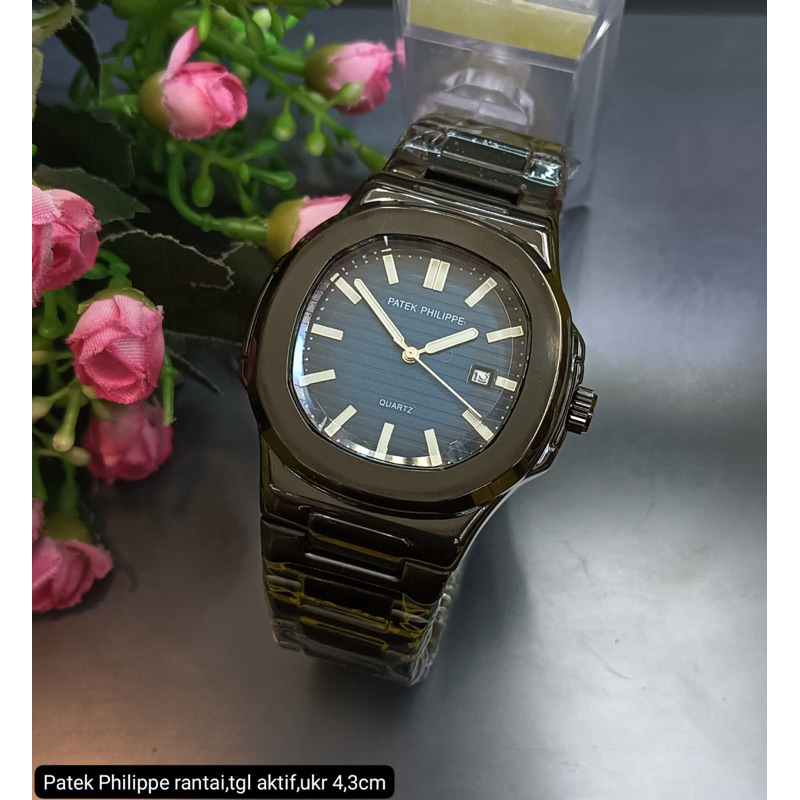 ( BISA COD ) Jam Tangan Pria PATEK PHILIPPE Rantai Stainless Steel Tanggal Aktif Jam Tangan Fashion 