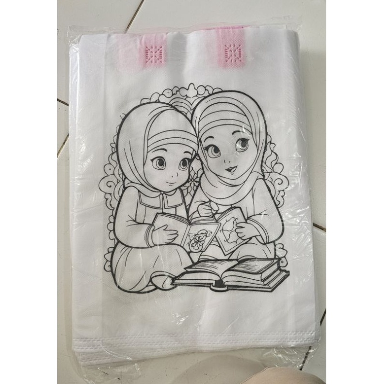 

LUSINAN 12 PCS GOODIE BAG MEWARNAI 3x4x TAS LUKISTAS SPUNBOND LUKIS