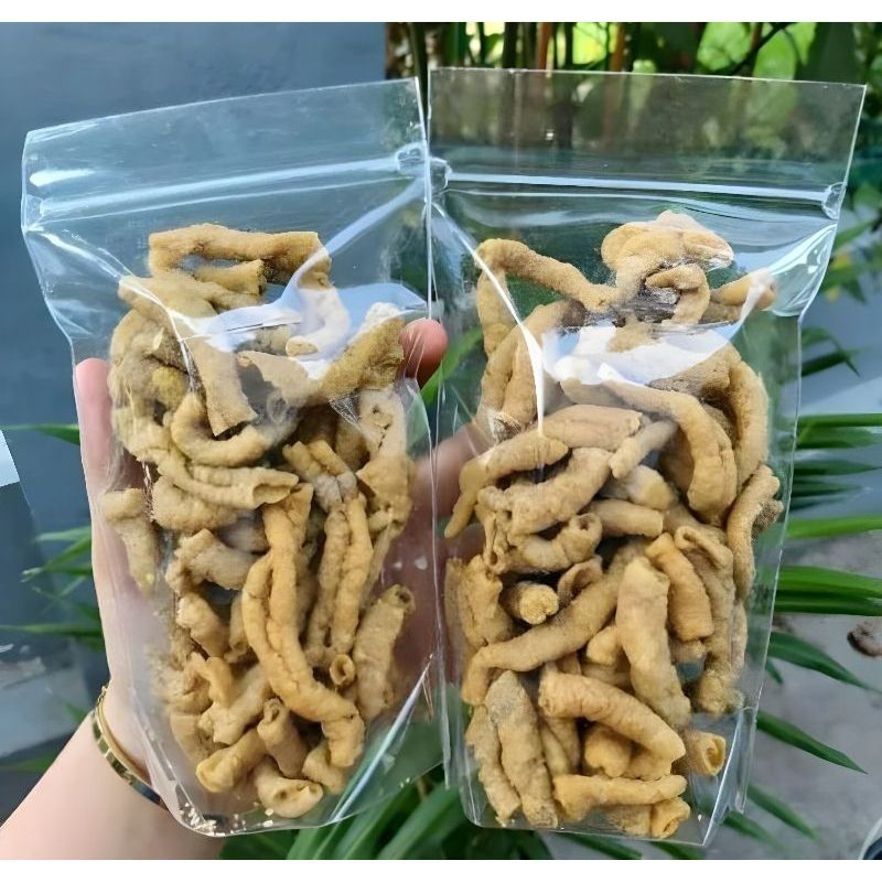 

keripik usus kemasan pouch 100 gram