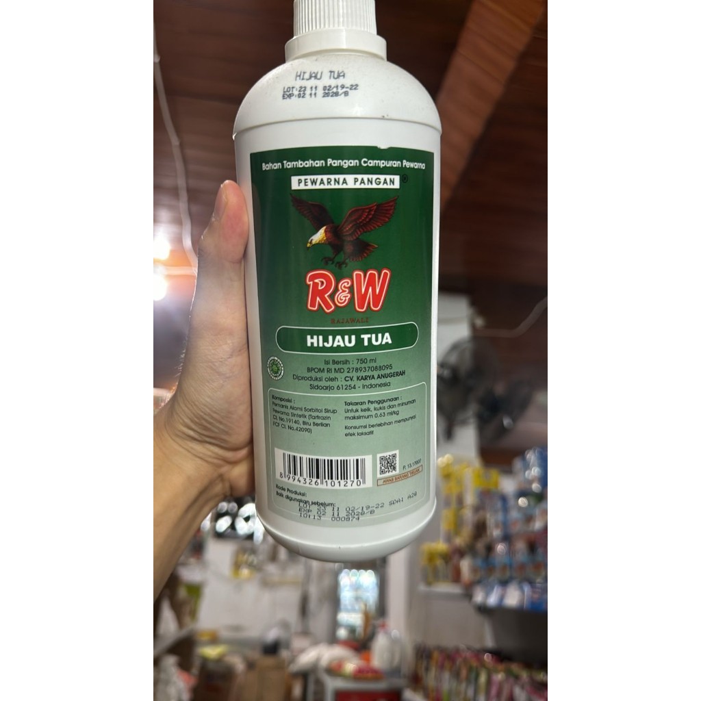 

Rajawali Hijau Tua / Food Colouring Dark Green Rajawali / Food Colouring Water Based - 750 ML
