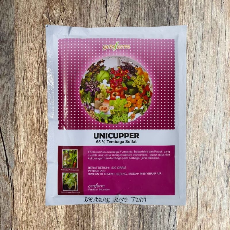 UNICUPPER 65% TEMBAGA SULFAT ISI 500 GRAM/ FORMULA KHUSUS FUNGISIDA, BAKTERISIDA, Mengatasi Keriting